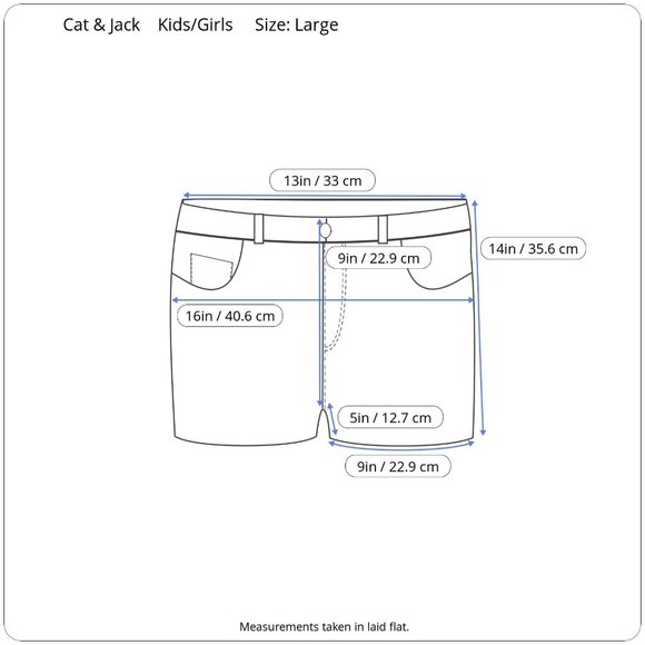 Cat & Jack Girls Ultimate Stretch Blue Denim Shorts Mid-Rise Frayed Hem Large - Picture 3 of 7